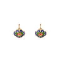 Cloisonne Pendants Brass Longevity Lock 14K gold-filled DIY & enamel mixed colors nickel lead & cadmium free Approx 7mm Sold By Lot