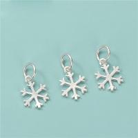 925 Sterling Silver hänge, Snowflake, DIY, silver, 8.50x11mm, Hål:Ca 4mm, Säljs av PC