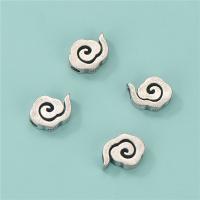 Perles en argent sterling 925, Nuage, Vintage & DIY, 8x11mm, Trou:Environ 2.5mm, Vendu par PC