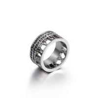 Titantium Steel fingerring, Titanium Stål, forgyldt, Unisex & med rhinestone, flere farver til valg, 10mm, Solgt af PC