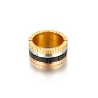 Titan Edelstahl Ringe, Titanstahl, plattiert, unisex & mit Strass, keine, 12mm, verkauft von PC