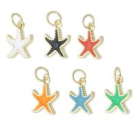 Messing hangers, Zeester, gold plated, mode sieraden & DIY & glazuur, meer kleuren voor de keuze, 9.50x12x2mm, Gat:Ca 2.5mm, 10pC's/Lot, Verkocht door Lot