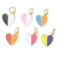 Brass Jewelry Pendants Heart gold color plated fashion jewelry & DIY & enamel Approx 3mm Sold By Lot