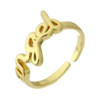 cobre Cuff Ring Finger, cromado de cor dourada, joias de moda & para mulher, dourado, 12mm, Buraco:Aprox 3mm, tamanho:6, 10PCs/Lot, vendido por Lot