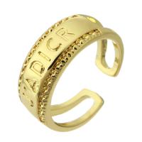 cobre Cuff Ring Finger, cromado de cor dourada, joias de moda & para mulher, dourado, 8mm, Buraco:Aprox 3mm, tamanho:8, 10PCs/Lot, vendido por Lot