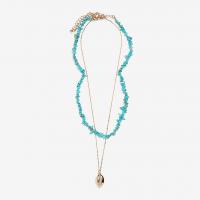 Mode Multi laag ketting, Zinc Alloy, met Synthetische Turquoise & Plastic Pearl, met 5cm extender keten, plated, drie lagen & Dubbele laag & voor vrouw, meer kleuren voor de keuze, nikkel, lood en cadmium vrij, Lengte Ca 40 cm, Ca 50 cm, Verkocht door PC