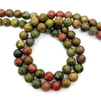 Unakite grânulos, Flores verdes, Roda, DIY & tamanho diferente para a escolha, cores misturadas, vendido para Aprox 14.96 inchaltura Strand