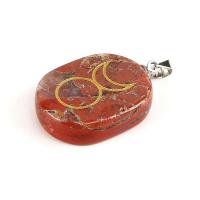 Gemstone Pendants Jewelry with Brass Ellipse silver color plated & Unisex Sold By PC