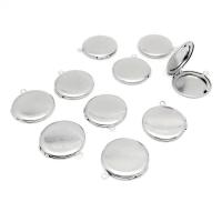 Acier inoxydable 304 Pendentif médaillon, Rond, machine poli, bijoux de mode & DIY & unisexe & normes différentes pour le choix, couleur originale, 50PC/sac, Vendu par sac