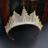 Tiaras, liga de zinco, with cristal, Coroa, banhado, joias de moda & presente de casamento & para mulher, Mais cores pare escolha, 140x65mm, vendido por PC