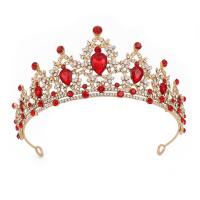 Tiaraer, Zinc Alloy, Crown, forgyldt, mode smykker & bryllupsgave & for kvinde & med rhinestone, flere farver til valg, 140x60mm, Hole:Ca. 1.7mm, Solgt af PC