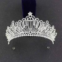 Bridal Tiaras Zinc Alloy Crown plated fashion jewelry & wedding gift & for woman & with rhinestone Sold By PC