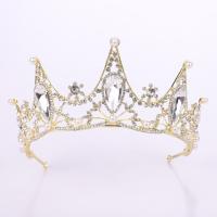 Tiara's, Zinc Alloy, met Kristal & Plastic Pearl, Kroon, plated, mode sieraden & huwelijkscadeau & voor vrouw & met strass, meer kleuren voor de keuze, 150x70mm, Gat:Ca 1.7mm, Verkocht door PC