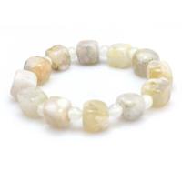 Agaat armbanden, White Cherry Blossom Agate, gepolijst, mode sieraden & uniseks, 11mm,6mm, Lengte Ca 7 inch, Verkocht door PC