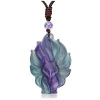 Fluorite colorato collana, with corda in nylon, Volpe, gioielli di moda & unisex, 45x30mm, Lunghezza Appross. 16-28.5 pollice, Venduto da PC