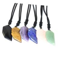 Gemstone šperky náhrdelník, Drahokam, s Nylon kabel, módní šperky & různé materiály pro výběr & unisex, 40x20mm, Délka Cca 24 inch, Prodáno By PC