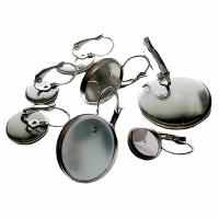 Ruostumaton teräs vipu takaisin Korvakorut Component, 304 Stainless Steel, Pyöreä, tee-se-itse & erikokoisia valinnalle, hopeanharmaa, 20PC/erä, Myymät erä