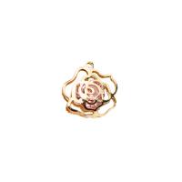 Μενταγιόν Cubic Zirconia (CZ) Brass, Ορείχαλκος, με Cubic Zirconia, Rose, χρώμα επίχρυσο, DIY & διαφορετικό μέγεθος για την επιλογή & κοίλος, περισσότερα χρώματα για την επιλογή, νικέλιο, μόλυβδο και κάδμιο ελεύθεροι, 20PCs/Παρτίδα, Sold Με Παρτίδα