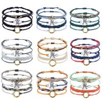 Fashion Create Wax Cord Bracelets Waxed Nylon Cord with Resin with 4.72 inch extender chain Round 4 pieces & Adjustable & Unisex US Ring Length 6.3 Inch Sold By Set