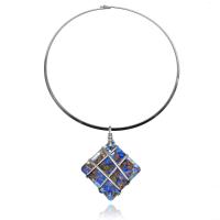 Mode Collier Choker, chalumeau, cadre, bijoux de mode & pour femme, couleurs mélangées, 50x14mm, Longueur Environ 39.25 cm, Vendu par PC