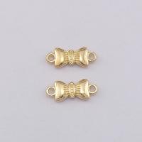 Conector de liga de zinco, Laço, banhado, dourado, 19x8x2.50mm, 100PCs/Bag, vendido por Bag