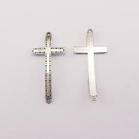 Zink Alloy Cross Hängen, plated, silver, 53x25x1.70mm, 100PC/Bag, Säljs av Bag