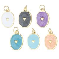 Brass Jewelry Pendants gold color plated fashion jewelry & DIY & enamel Approx 3mm Sold By Lot