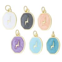 Brass Jewelry Pendants gold color plated fashion jewelry & DIY & enamel Approx 3mm Sold By Lot