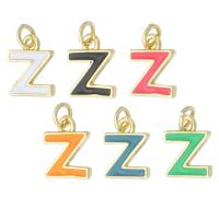 Messing hangers, Letter Z, gold plated, mode sieraden & DIY & glazuur, meer kleuren voor de keuze, 8x10x1.50mm, Gat:Ca 2mm, 10pC's/Lot, Verkocht door Lot