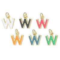 Messing hangers, Letter W, gold plated, mode sieraden & DIY & glazuur, meer kleuren voor de keuze, 10x10x1.50mm, Gat:Ca 2mm, 10pC's/Lot, Verkocht door Lot