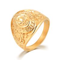 Vinger Ring in edelstaal, 304 roestvrij staal, gold plated, mode sieraden & verschillende grootte voor keus & voor de mens, goud, Verkocht door PC