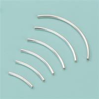 925 Sterling Silver Curved Tube Beads DIY silver color Sold By PC