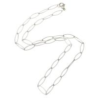 Rostfritt stål Nekclace Chain, oval kedja, ursprungliga färgen, Längd Ca 20 inch, Säljs av PC