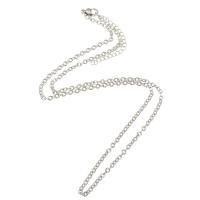 Rustfrit Stål Nekclace Chain, Rolo kæde, oprindelige farve, 40+5cm, Solgt af PC