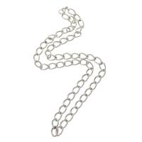 Ruostumaton teräs Nekclace Chain, twist ovaalin ketjun, alkuperäinen väri, Pituus N. 20.5 tuuma, Myymät PC