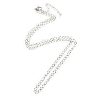 Ruostumaton teräs Nekclace Chain, twist ovaalin ketjun, alkuperäinen väri, Pituus N. 20.5 tuuma, Myymät PC