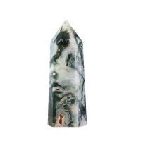 Moss Agate Dekoracija točka, zelen, 100x30mm, Prodano By PC