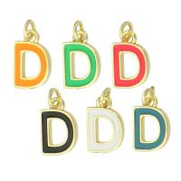 Messing hangers, Letter D, gold plated, mode sieraden & DIY & glazuur, meer kleuren voor de keuze, 7.50x11x1.50mm, Gat:Ca 2mm, 10pC's/Lot, Verkocht door Lot