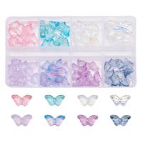 Fashion Glass Beads Butterfly fashion jewelry & DIY mixed colors Sold By Box