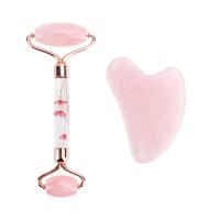 Rose Quartz Massage Smykker, med Zinc Alloy, rosa guld farve forgyldt, forskellige stilarter for valg, Solgt af PC