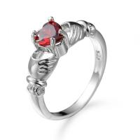 Cubic Zircon Messing fingerring, platin farve forgyldt, mode smykker & forskellig størrelse for valg & for kvinde & med cubic zirconia, flere farver til valg, Solgt af PC