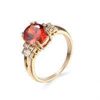 Ciúbach Siorcón Prás Finger Ring, dath platanam plátáilte, jewelry faisin & unisex & méid éagsúla do rogha & le zirconia ciúbach, garnet, Díolta De réir PC