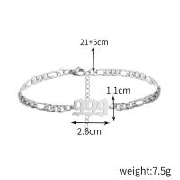 Nerezová ocel šperky náramek, Nerezová ocel 316, s Titanium ocel, s 1.97 inch extender řetězce, Číslo, barva stříbrná á, módní šperky & unisex & různé styly pro výběr, více barev na výběr, Délka 8.27 inch, Prodáno By PC