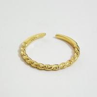 925 sidabro Cuff Finger Ring, 18K paauksuotas, reguliuojamas & moters, Dydis:6, Pardavė PC