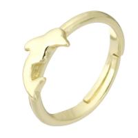 Messing ringen, gold plated, Verstelbare, Gat:Ca 2mm, Maat:7, Verkocht door PC