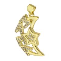 Brass Pendant gold color plated micro pave cubic zirconia & hollow Approx 3mm Sold By PC