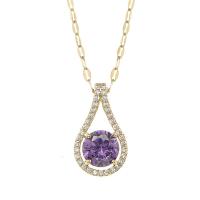 Collier d'acier titane, avec 1.97inch chaînes de rallonge, bijoux de mode & pavé de micro zircon & pour femme, plus de couleurs à choisir, Longueur Environ 17.72 pouce, Vendu par PC