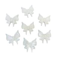 Lèvre blanche cabochon, papillon, poli, blanc, 30x30mm, Vendu par PC