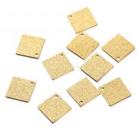 Mässing Smycken Hängen, Square, plated, gyllene, 12x12mm, 50PC/Bag, Säljs av Bag