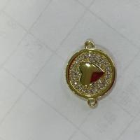 Kubik Zirkonium mikro bana Mässing Kontaktdon, Rund, guldfärg pläterade, mode smycken & DIY & micro bana cubic zirconia, gyllene, 10PC/Lot, Säljs av Lot